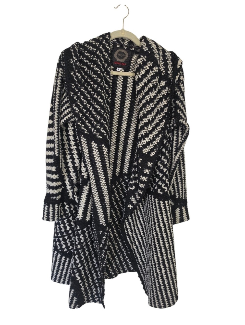 Vintage Y2k Johnny Was Biya Chunky Patchwork Cardigan Sweater M Whimsigoth